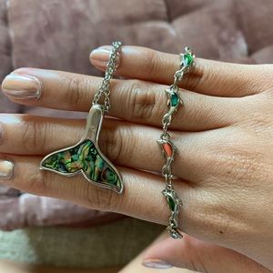 Sea Life Necklace and Bracelet Set